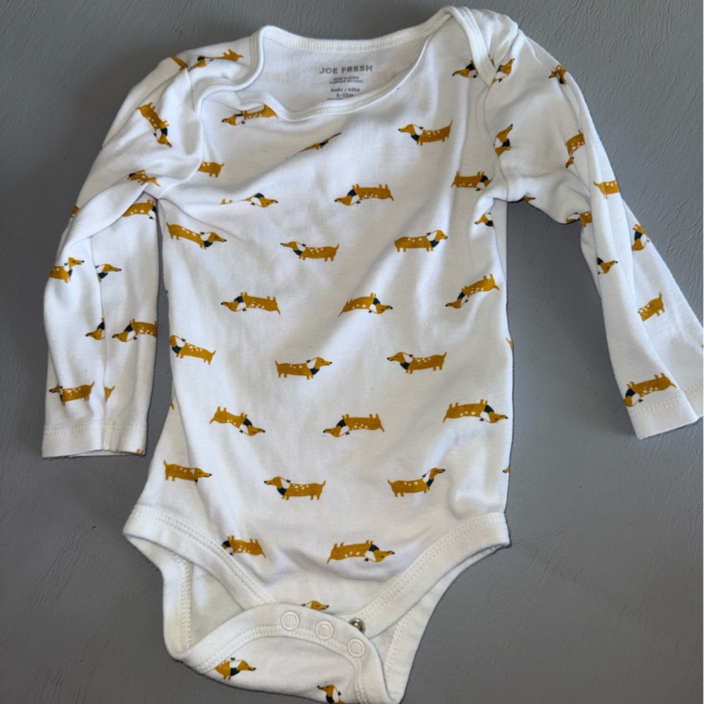 Joe‎ Fresh White and Yellow Bodysuit